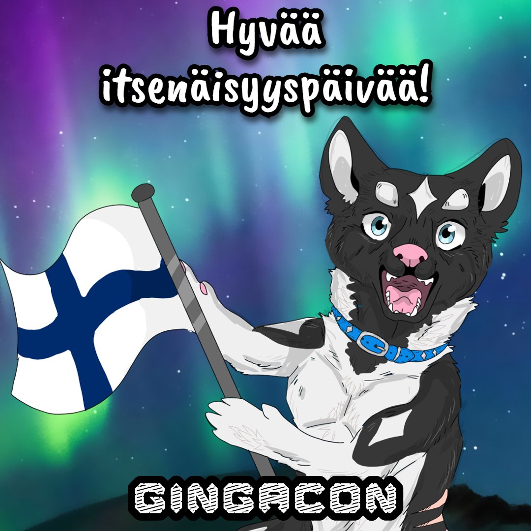 Gingacon's tweet photo. Paljon onnea 107-vuotias Suomi! 🇫🇮

Neljä vuodenaikaa, puhdas luonto, sauna, karjalanpiirakat, mökkeily... 
Mikä on sinun lempiasiasi Suomessa?

Kuvitus: Haphizard https://t.co/6VbVSmRT2b