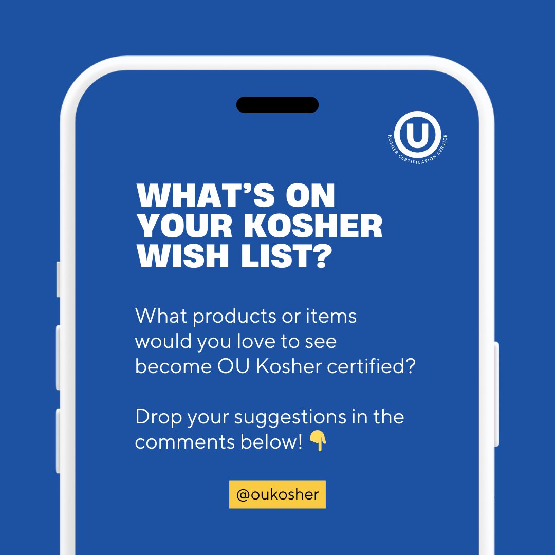 OUKosher's tweet photo. We want to hear from YOU!🫵

What do you feel has been missing from the current kosher food options available? 

Share your thoughts below.👇 https://t.co/YMMtirCGE3