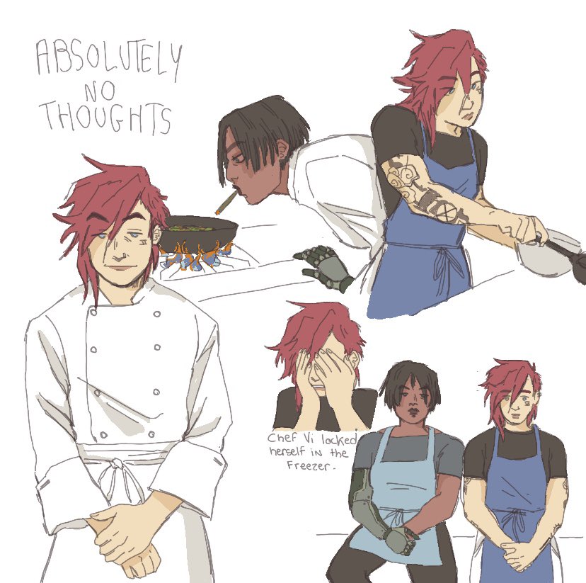 nebubux's tweet photo. Do we fw chef Vi and sous chef Sevika #Arcane https://t.co/LrJnwXEaZK