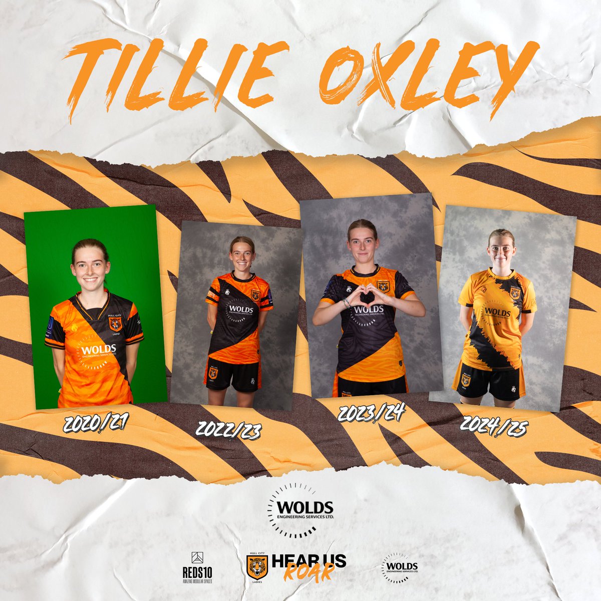 HullCityLFC's tweet photo. #HCLAdvent 6️⃣

Tillie brings so much to the team here at Hull City Ladies, a 🧱, team player and dedicated person! 

Sidelined with injury, Tillie continuously shows up for the squad on match day to support the club at every opportunity. We cannot wait for her to be back on that pitch ⚽️

🤝 @WOLDSENGSERVICE 

#HearUsRoar