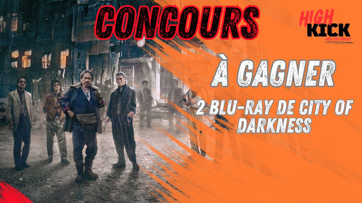 🎉 [CONCOURS] 🎉
🚨 À l’occasion de la sortie de #CityOfDarkness, tentez de remporter 2 Blu-ray du film ! 💿

Pour participer :
1️⃣ RT ce post
2️⃣ Suivez <a href="/HighKickpodcast/">High Kick dans ton Podcast 🦶</a> &amp; <a href="/Metropolitan_Fr/">Metropolitan Films</a> 

📅 Tirage au sort le 13/12/2024 à 18h

Bonne chance à tous ! 🍀