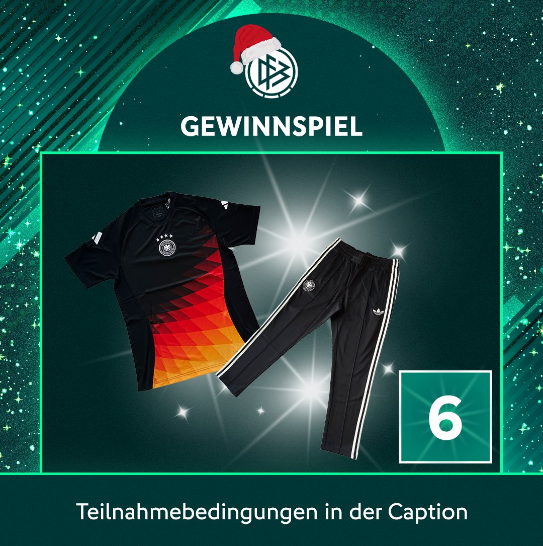 DFB-eSports (@dfb_esports) on Twitter photo Türchen 6🎅
Gewinne eins von fünf DFB-Sets, bestehend aus einer schwarzen Jogginghose und dem DFB-Trainingsshirt!🎉
So einfach nimmst du teil: 🔥
1. Folge <a href="/DFB_eSports/">DFB-eSports</a>
2. Likt den Beitrag!
3. Kommentiert mit eurer Größe (S, M, L, XL, etc.)!
4. Reposte diesen Beitrag!
Das Türchen 6🎅
Gewinne eins von fünf DFB-Sets, bestehend aus einer schwarzen Jogginghose und dem DFB-Trainingsshirt!🎉
So einfach nimmst du teil: 🔥
1. Folge <a href="/DFB_eSports/">DFB-eSports</a>
2. Likt den Beitrag!
3. Kommentiert mit eurer Größe (S, M, L, XL, etc.)!
4. Reposte diesen Beitrag!
Das