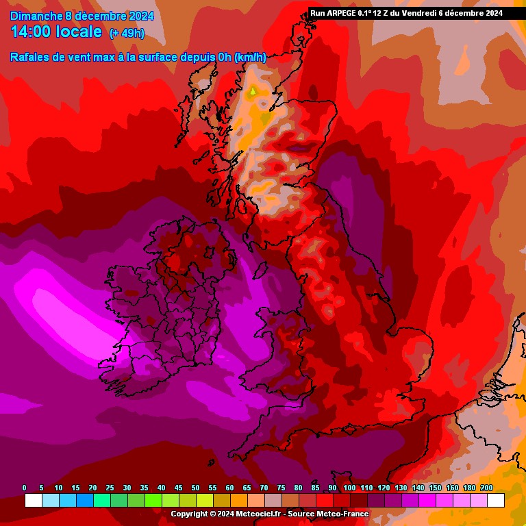 🚨🌬️A violent storm is expected to hit the UK over the next 24 hours, particularly in the west of the territory. Wind gusts of up to 150 km/h are possible. 
Take care with your farming activities in areas exposed to the wind.
* Map from Meteociel