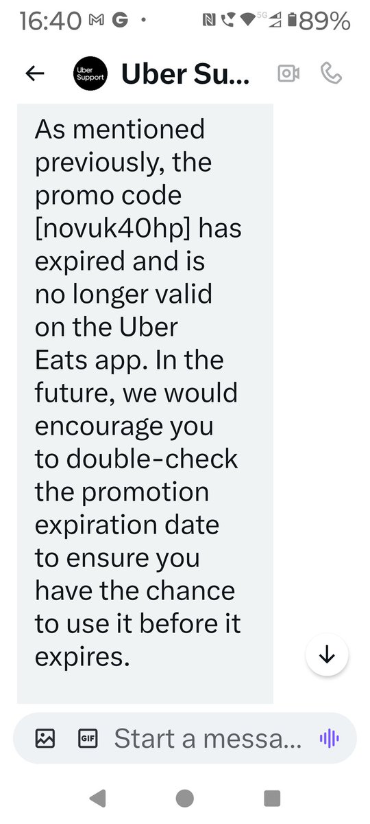 michael967rocco's tweet photo. @Uber_Support @MartinSLewis 
After a frustrating conversation in the DMs I am at a loss how to explain this any clearer. The promo has expired (1am) before you sent out the email ( 12-32pm) so it could never have been used. https://t.co/pFHnx4EQCM