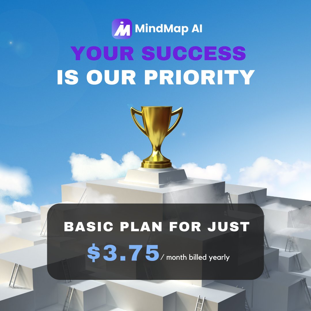 MindMapAI_App's tweet image. We&apos;ve listened to your feedback !  Introducing our new Basic Plan, the perfect solution for those on a budget. Enjoy our premium features at a fraction of the cost.💰

Upgrade &amp;amp; grow smarter! 💪

#MindMapAI  #BasicPlan #NewPlan #GreatValue
