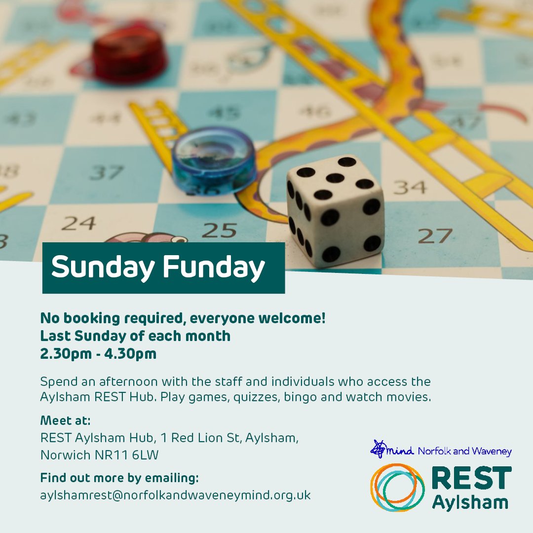 Take a look at all of the amazing drop-in social groups and support services offered at our Aylsham REST hub 📅

Whether you are looking to meet new people, learn a new skill or access support, you will be welcomed at REST Aylsham 💙
