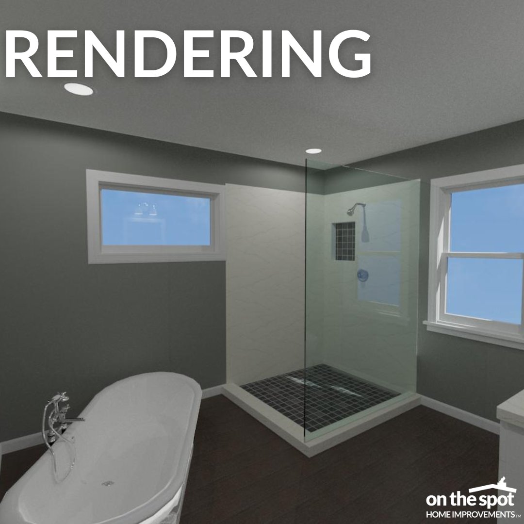 OnTheSpot_Home's tweet photo. Swipe to see the stunning transformation of this Master Bathroom Remodel we completed, plus a bonus rendering!

Ready to transform your space? Contact us today! https://t.co/qHxQoopw49
