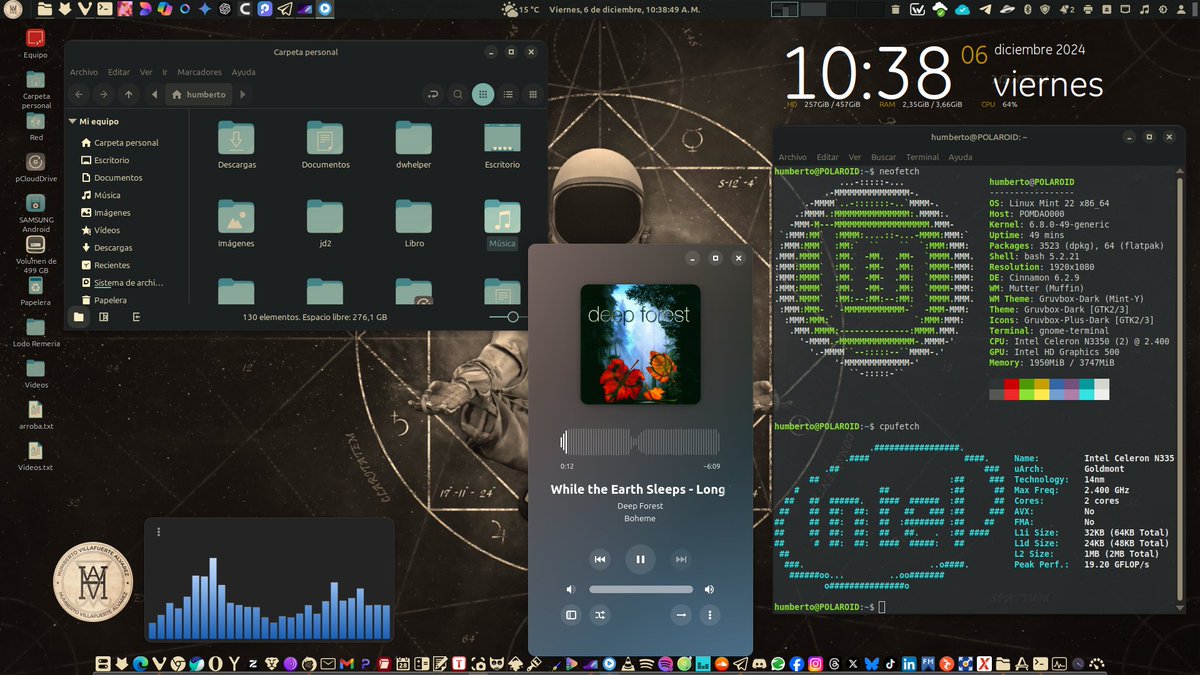 humbertovill68's tweet photo. #ViernesDeEscritorio Linux Mint con tema e iconos Gruvbox.
Wallpaper: https://t.co/EiuwZgEhtH
#Linux #opensource #linuxmint #gnomedesktop #cinnamondesktop https://t.co/1gEIfwd8Rc