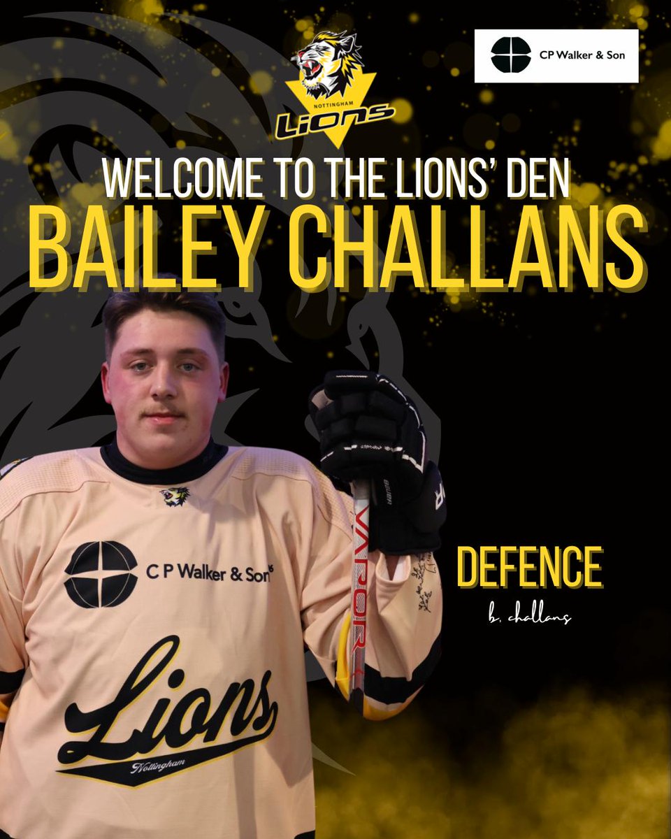 _TheLionsPride's tweet photo. The Nottingham Lions are thrilled to announce the return of Bailey Challans for the remainder of the 24/25 season. 

Bailey has come through the Nottingham junior system and had two seasons with the Lions before joining the Barons in 2021.

Welcome back Bailey!

#ROARtalent https://t.co/5EYZr0Qclf