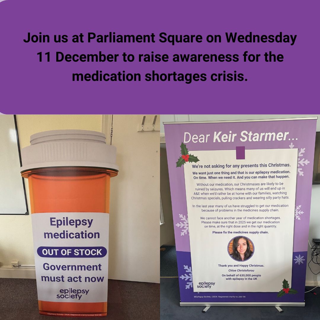 Are you in London next Wednesday? Then come and join us in Parliament Square where we will be campaigning for an end to medication shortages.

Look out for our giant letter to Prime Minister Keir Starmer and our six-foot medication capsule.

We will be there from 12.30-2.30pm.💜