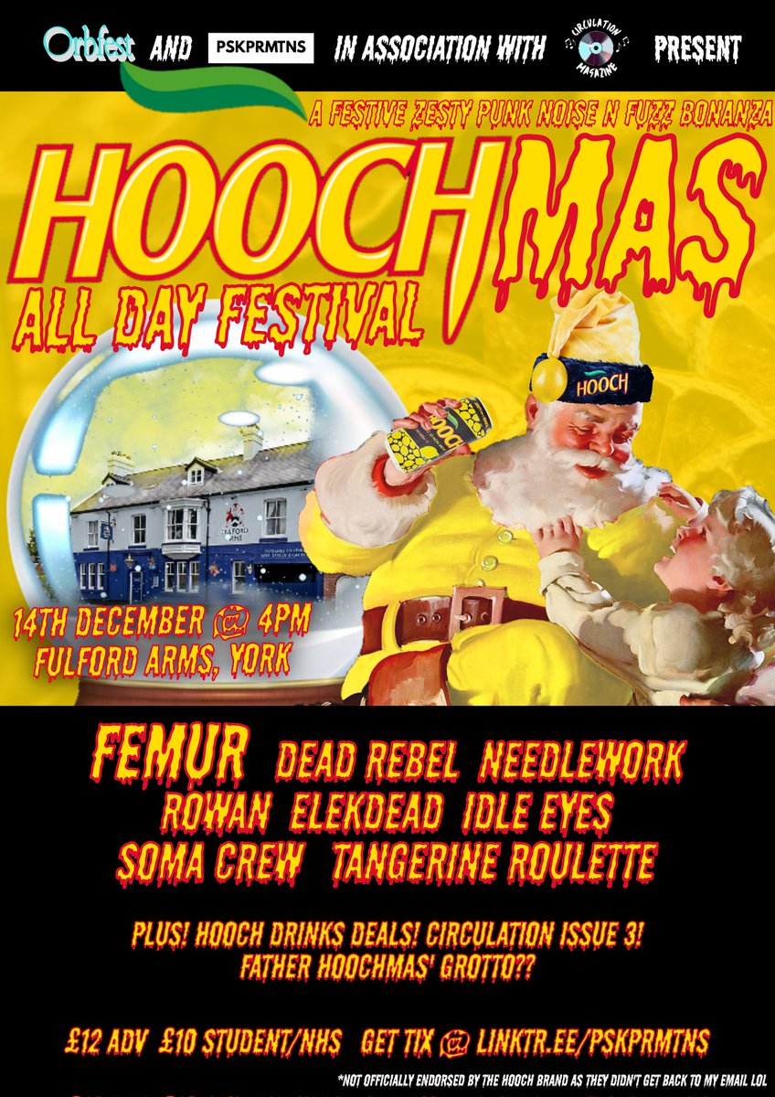 FRI 13.12.24, &amp; YORK, SAT 14.12.24.

The Salty Dog we are supporting: Coughing Vicars with Heed Case

The Fulford Arms Hoochmas festival 

seetickets.com/event/hoochmas…

2 heavy nights up north, lets go 🔪

DR.

#doomdance