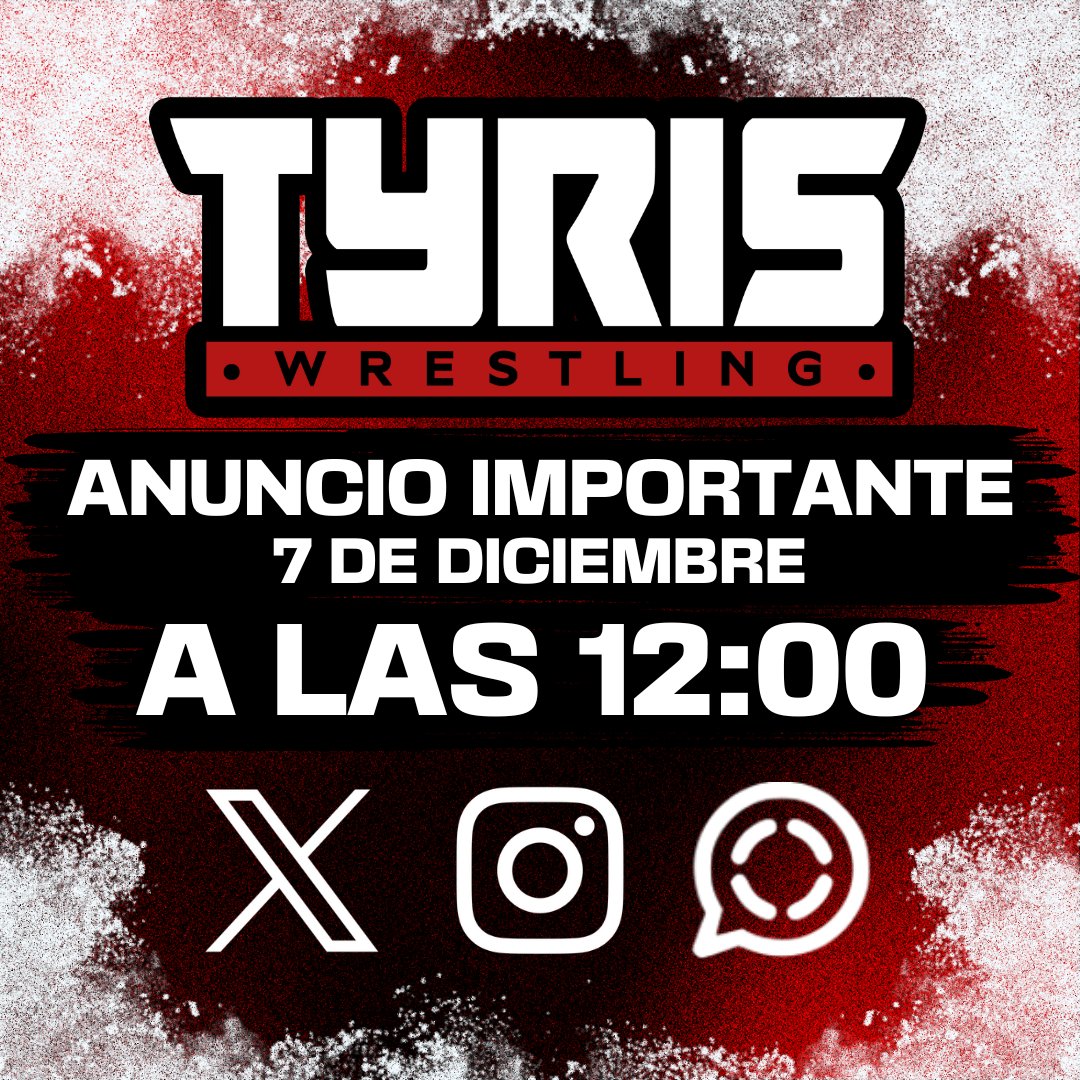 TyrisWrestling's tweet photo. Antes de acabar el año, queremos brindar una última dosis de alegría en X e Instagram. Os recomendamos prestar atención. Más detalles en el gráfico. 🤭👇 https://t.co/630KeOBpJp