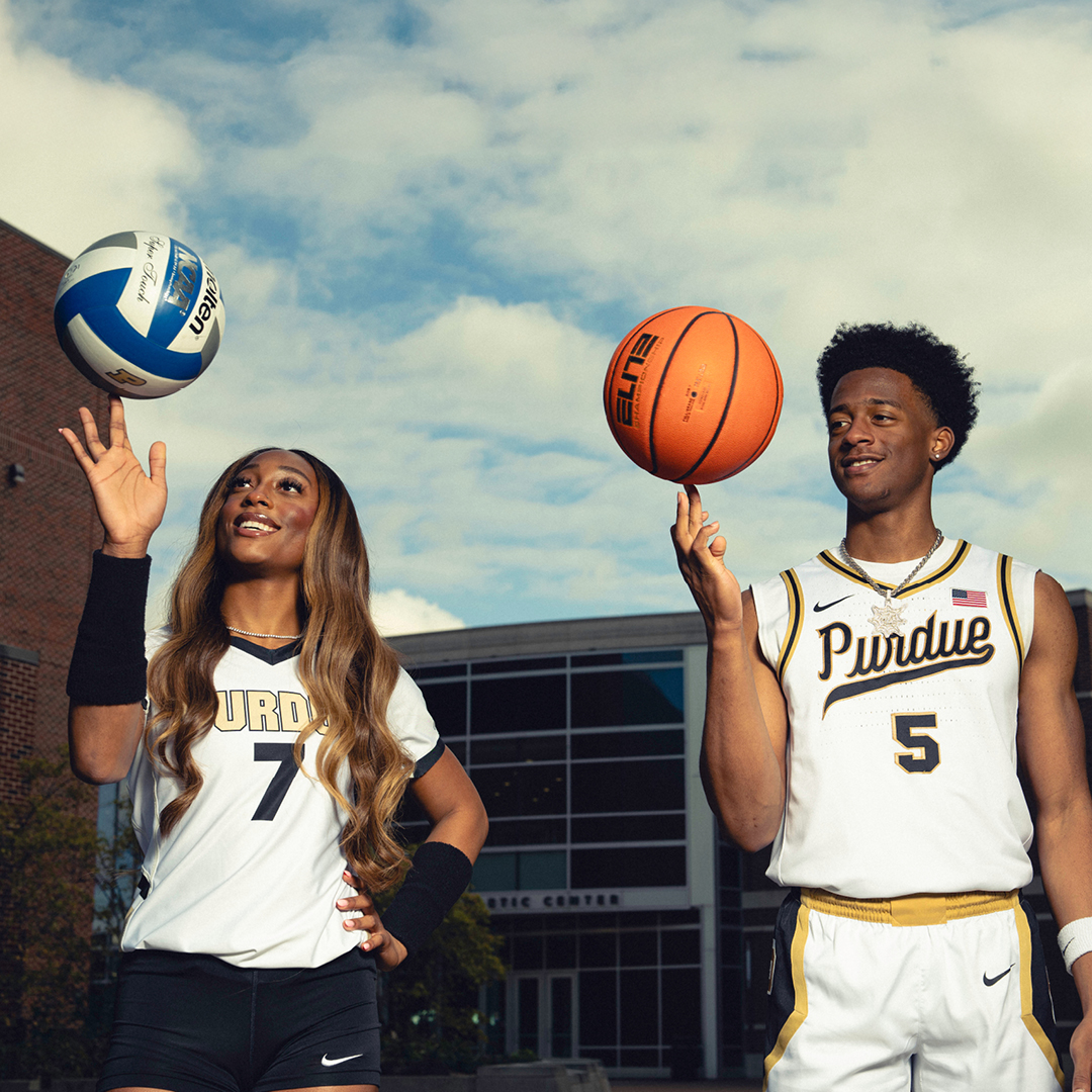 Siblings <a href="/ravencolvin/">raven colvin</a> (@purduevb) and <a href="/mylesjcolvin/">Myles J. Colvin</a> (@boilerball) supported each other at their games growing up.

Now they’re both part of @purduesports — just like their father, <a href="/rcolvin3/">Rosevelt Colvin</a>, who holds the record for most @boilerfootball sacks in a season. purdue.university/499jxX1