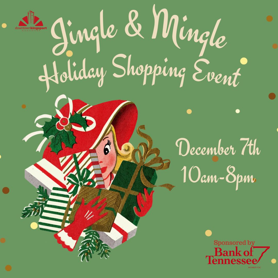 KOSBEConnection's tweet photo. Don't miss Downtown Kingsport's Jingle &amp; Mingle Holiday Shopping Event on December 7.

Need a holiday gift idea? How about KOSBE Bucks! For a limited time, if you spend $50, you'll get a $25 gift card for FREE sponsored by Eastman Credit Union!

Link in bio for more information! https://t.co/RcIsq3Beky