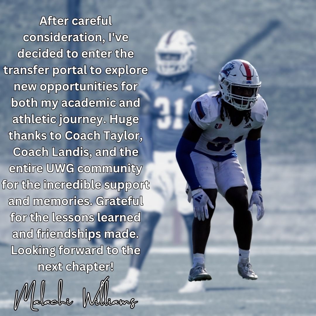 Thank you UWG, I will be entering the portal with 1 year of eligibility left.