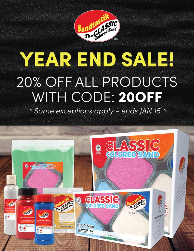 Year End Sale!
20% OFF ALL PRODUCTS!
sandtastik.com