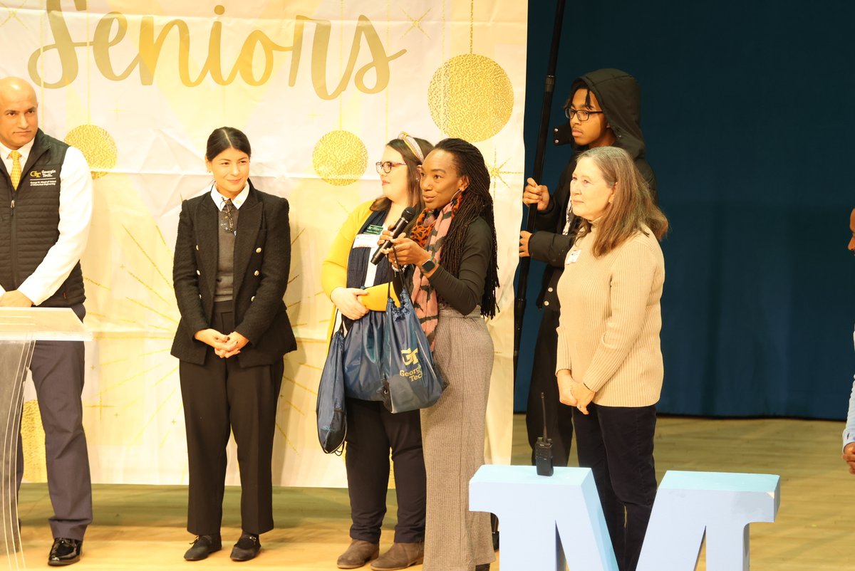 Today was an inspiring day for three Benjamin E. Mays High School scholars! Ronan Villegas-Hernandez and Roni Villegas-Hernandez each received scholarships to the Georgia Tech Mechanical Engineering Program, and Jalen Smallwood earned a scholarship for the Georgia Tech Computer