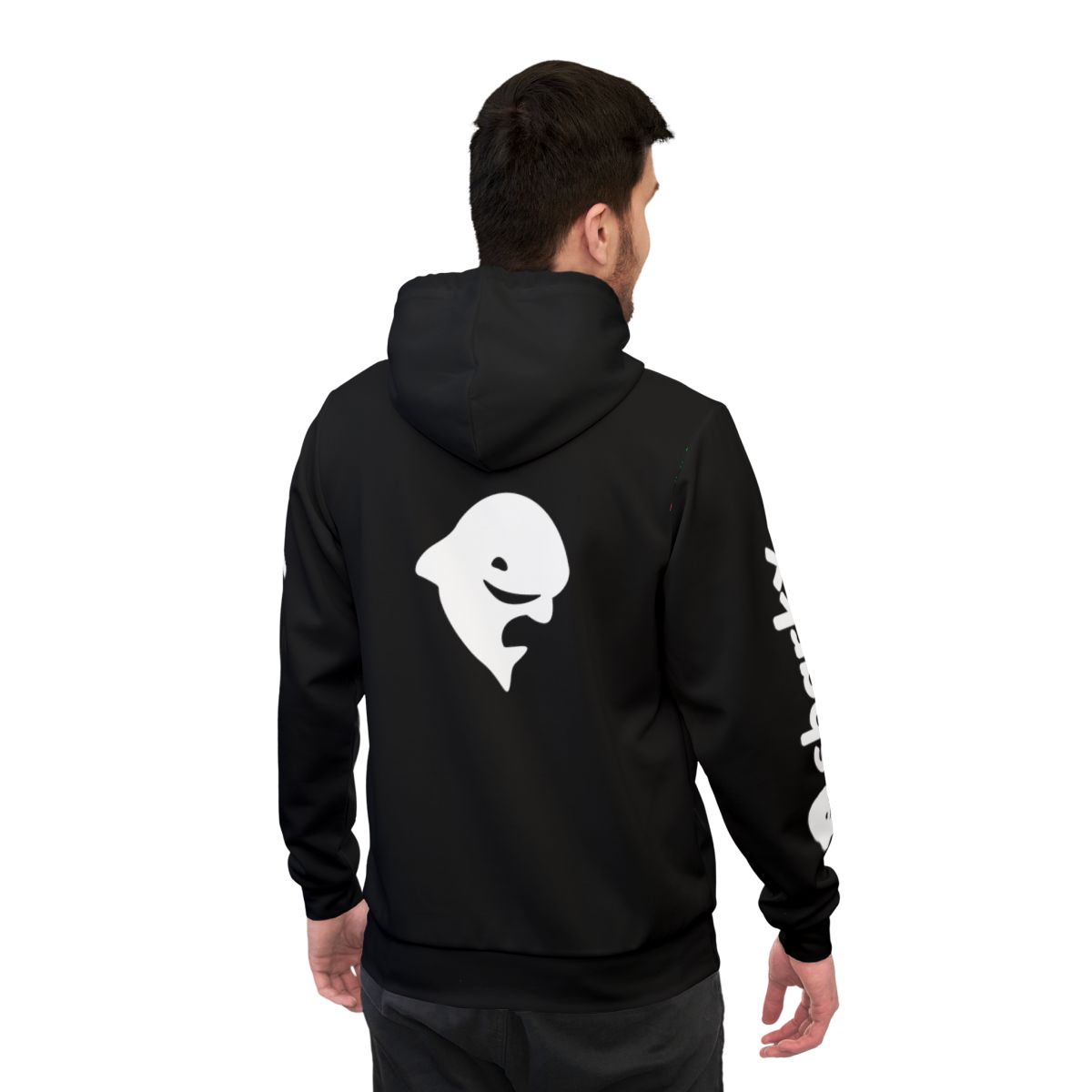 🌐 Dive into digital style with our latest Athletic Hoodie 🚀 Created in collaboration with <a href="/SharkyFi/">Sharky 🦈 NFT-backed loans</a> , this hoodie blends comfort with an edge of cyber chic. 

Featuring a unique digital rain design that cascades over a high-quality fabric, it's a wardrobe must-have for those