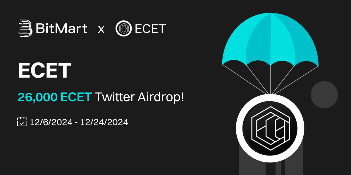 BitMartExchange's tweet photo. 🌟 #BitMart X #ECET #Airdrop🌟

1️⃣Follow @BitMartExchange & @evercrafteco
2️⃣Join https://t.co/EfBfDXTktK & https://t.co/EjwBwz5spP
3️⃣RT & Tag 3 frds & Like
4️⃣Fill in https://t.co/ihWMYYVQHv

🎁 300 winners / 26,000 ECET 
Register https://t.co/GEB0KTA7vk 

#cryptogiveaway #cryptoairdrop