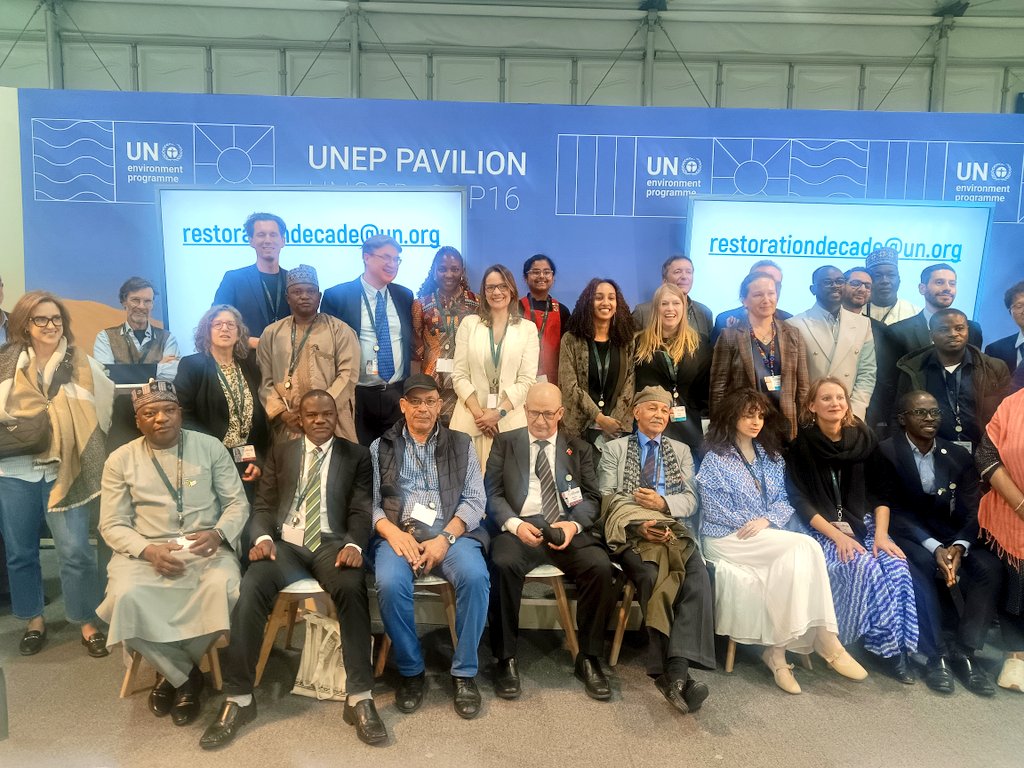 Dr_JibCares's tweet photo. At @Cop16Riyadh 
Attending the session on land restoration organized by @Decade2Restore in @UNEP Pavilion

With little Kiara, we agreed to celebrate 10% recovery in the lost ecosystem by 2030

I interacted with Natalia Alekseeva our coordinator &amp; Bethanie Walder of @SERestoration https://t.co/RVlZfy3btJ