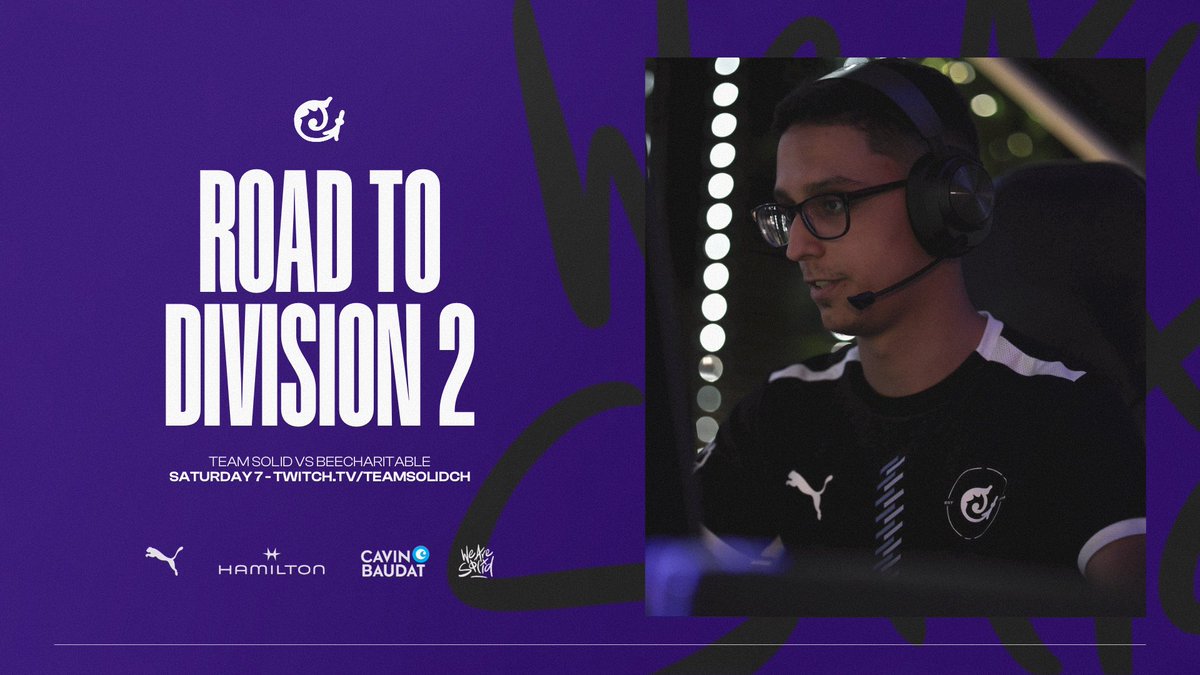 Demain, nous marquerons l’histoire 💫

Notre match de qualification en Division 2 sera host par <a href="/Swissvisualprod/">Swiss visual production</a> ! 🔥

Démarrage à 14h. #WeAreSolid