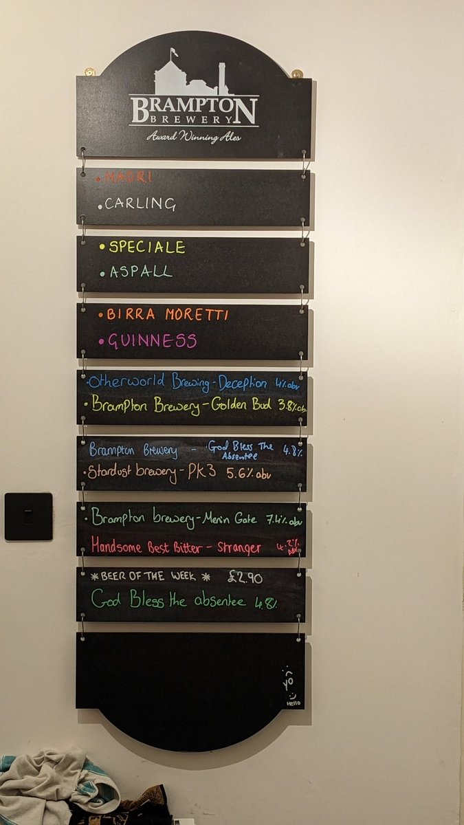 Paul Wreglesworth (@macwreg) on Twitter photo Another visit to The Lamb in Holymoorside and some excellent <a href="/BramptonBrewery/">Brampton Brewery</a> beers.
Difficult to refuse the 'Beer of the Week', "God Bless The Absentee" especially at £2.90 a pint. Another visit to The Lamb in Holymoorside and some excellent <a href="/BramptonBrewery/">Brampton Brewery</a> beers.
Difficult to refuse the 'Beer of the Week', "God Bless The Absentee" especially at £2.90 a pint.