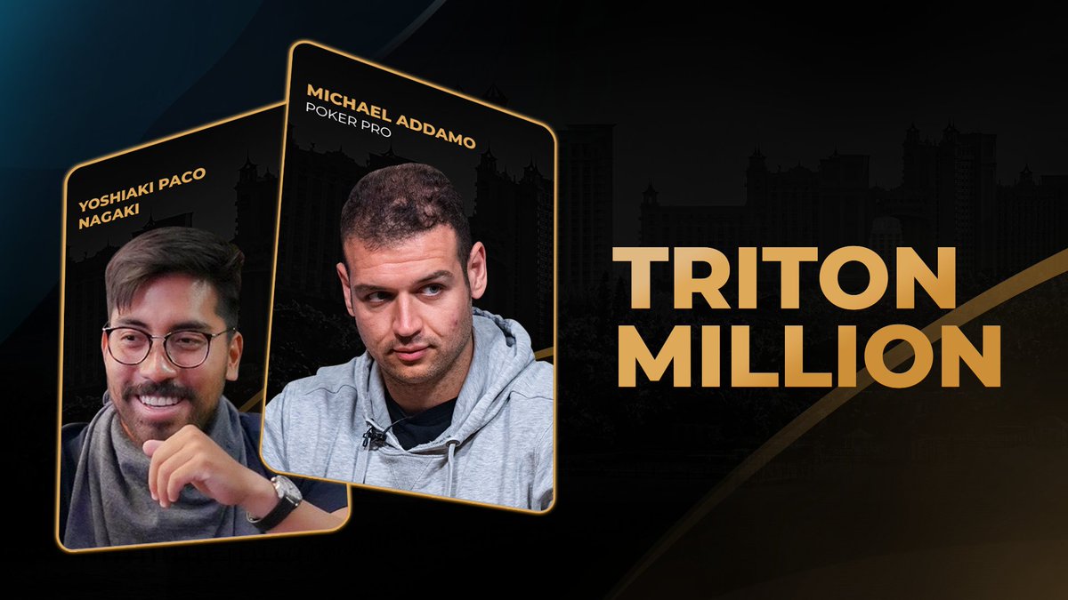 Triton Poker (@tritonpoker) on Twitter photo Yoshiaki Paco Nagaki brings quiet confidence to the Triton Million, pairing with <a href="/michael_addamo/">Michael Addamo</a>, a fearless tactician who thrives under pressure. This duo is one to watch. Yoshiaki Paco Nagaki brings quiet confidence to the Triton Million, pairing with <a href="/michael_addamo/">Michael Addamo</a>, a fearless tactician who thrives under pressure. This duo is one to watch.
