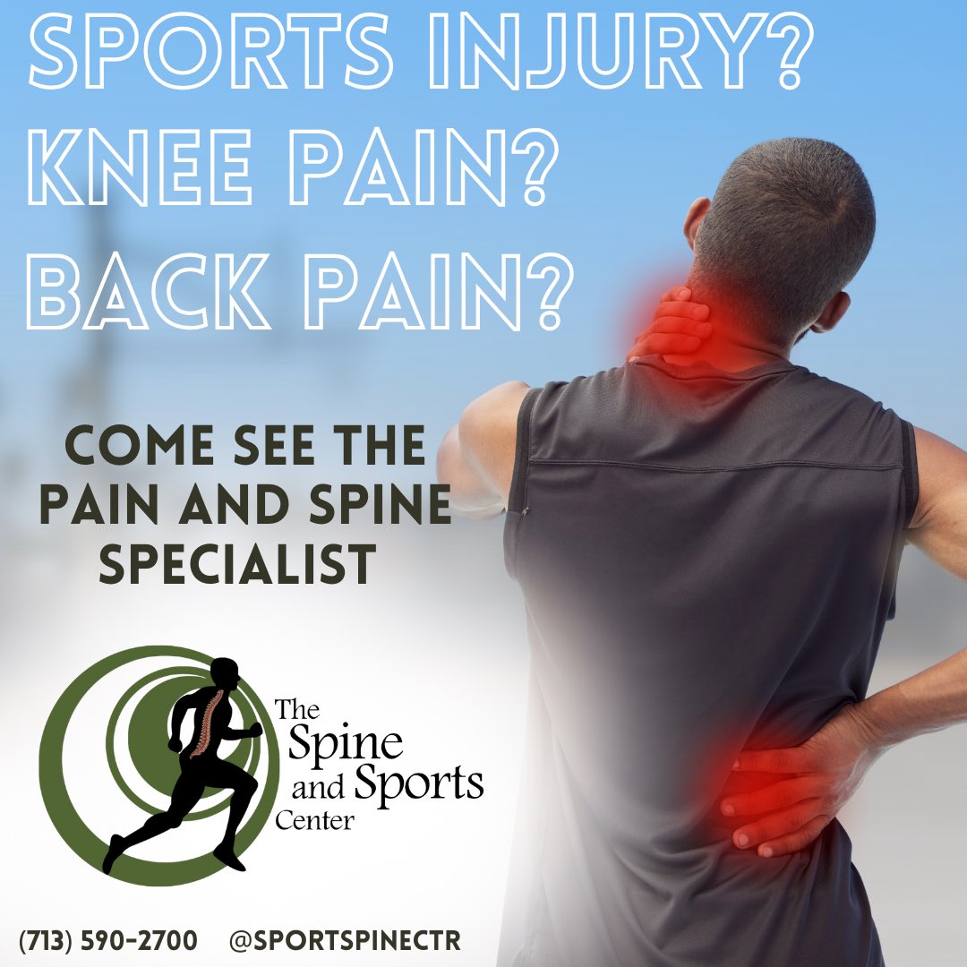 Athlete or weekend warrior, Dr. Benny and <a href="/SpineSportCtr/">SpineAndSportsCenter</a> offer customized sports therapies to keep you at peak performance—no surgery needed. Get effective, non-surgical treatment today! Call 713-590-2700. #SportsMedicine