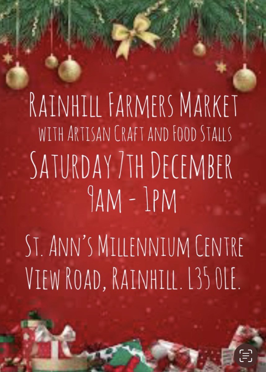 Whilst the weather may not allow us to have stalls outside, we still have stalls in the centre and it is also the St. Ann’s Christmas Fair so there are lots of stalls in the church as well. Please pop along and support all the independent traders.