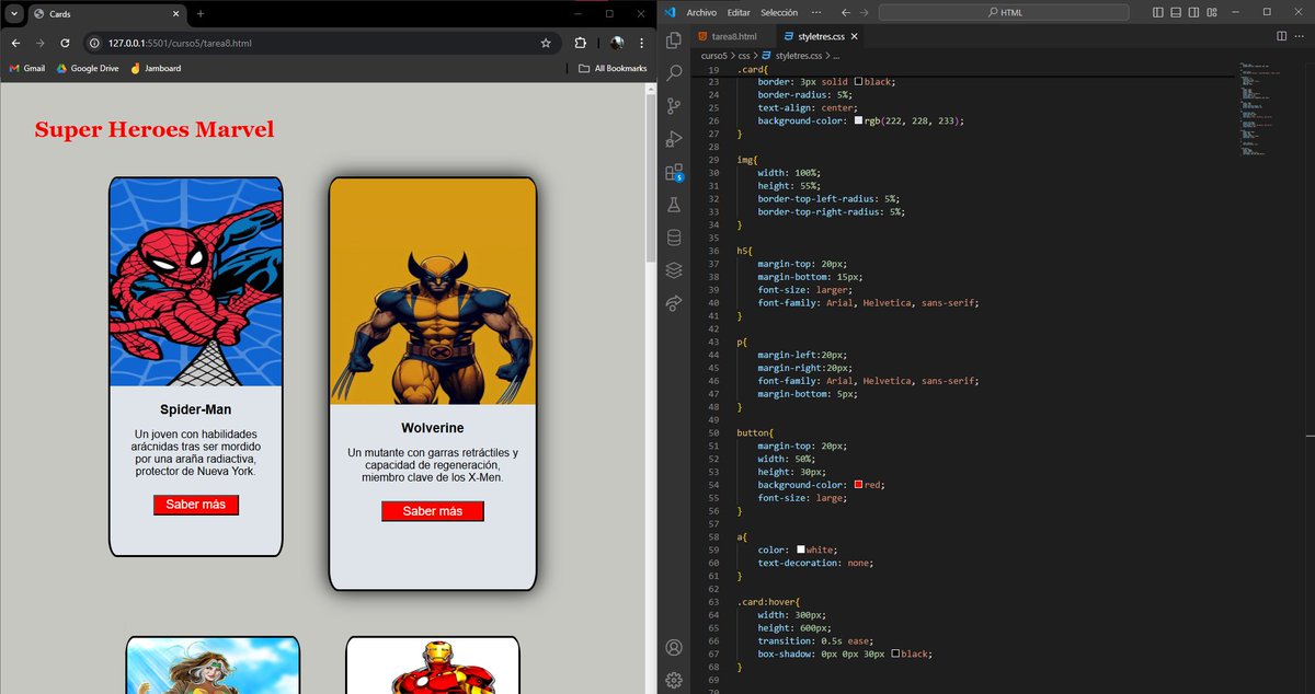 gamm1108's tweet image. Tarea ocho utilizando cards en html y css #haztuweb #cursoHTML de #josecodetech