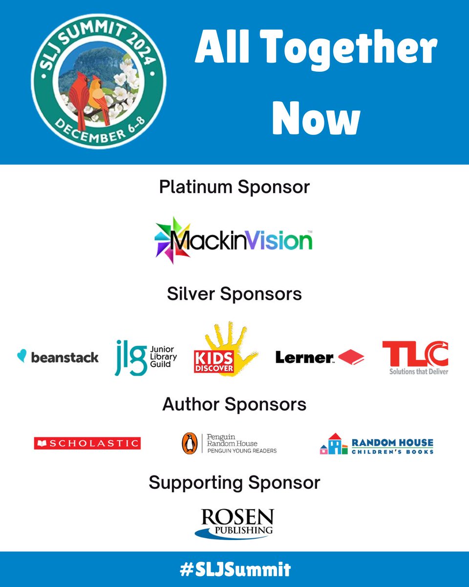 MackinVision is proud to be the Platinum Sponsor of the 2024 #SLJSummit, “All Together Now,” in Raleigh, NC! 🤩

Special thanks to all the sponsors who make this event possible. We look forward to engaging in meaningful conversations and collaboration! 💬

Mackin.com/MackinVision
