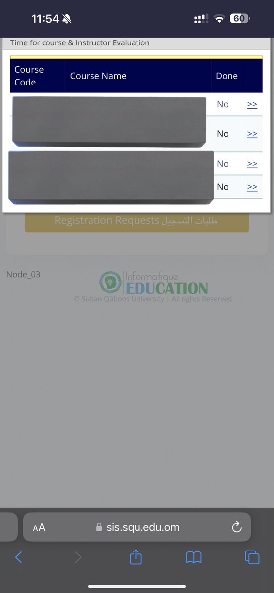 الموقع مو راضي يدخلني غير لما اعبي الاستبانات مال تقييم المواد 💔