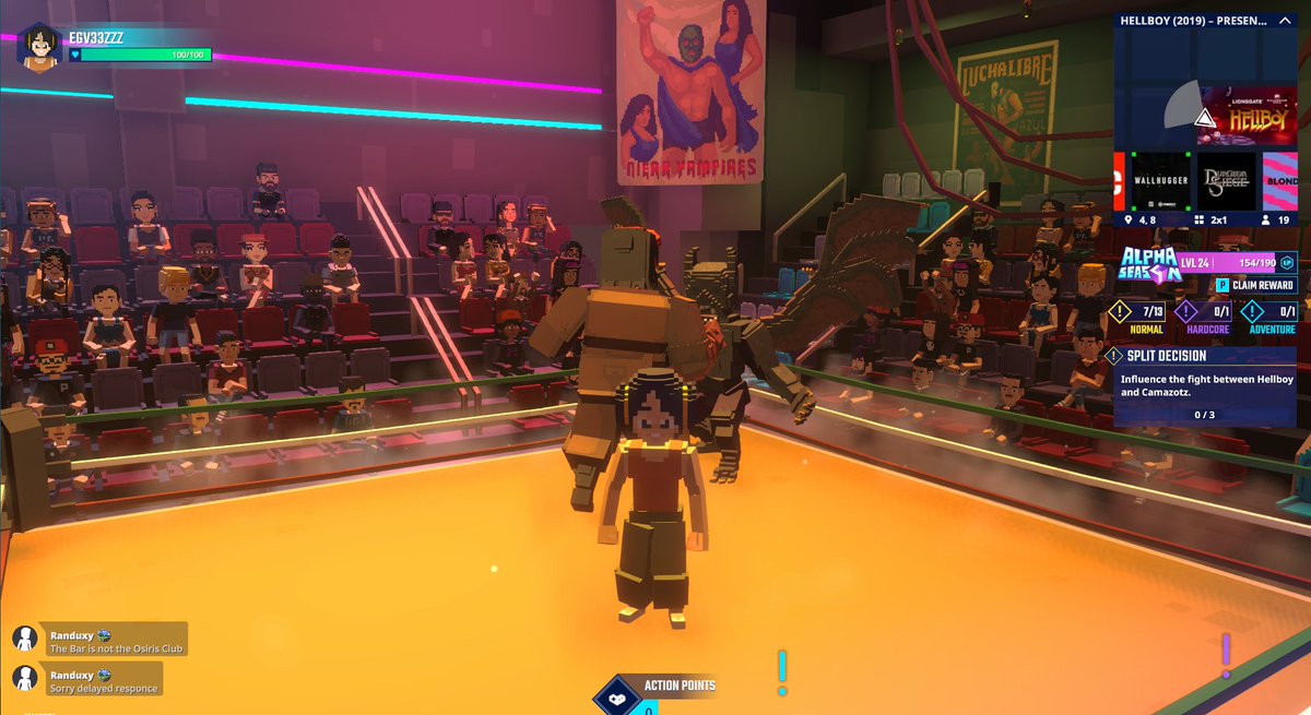 erasim5's tweet photo. Sneaking into the Osiris club in Hellboy (2019) in @TheSandboxGame. Things are about to get supernaturally exciting! 😈🔥 @Lionsgate https://t.co/kQ7OaW1I1N #TheSandbox #AlphaSeason4 #AS4SocialChallenge https://t.co/YCI4f342F4