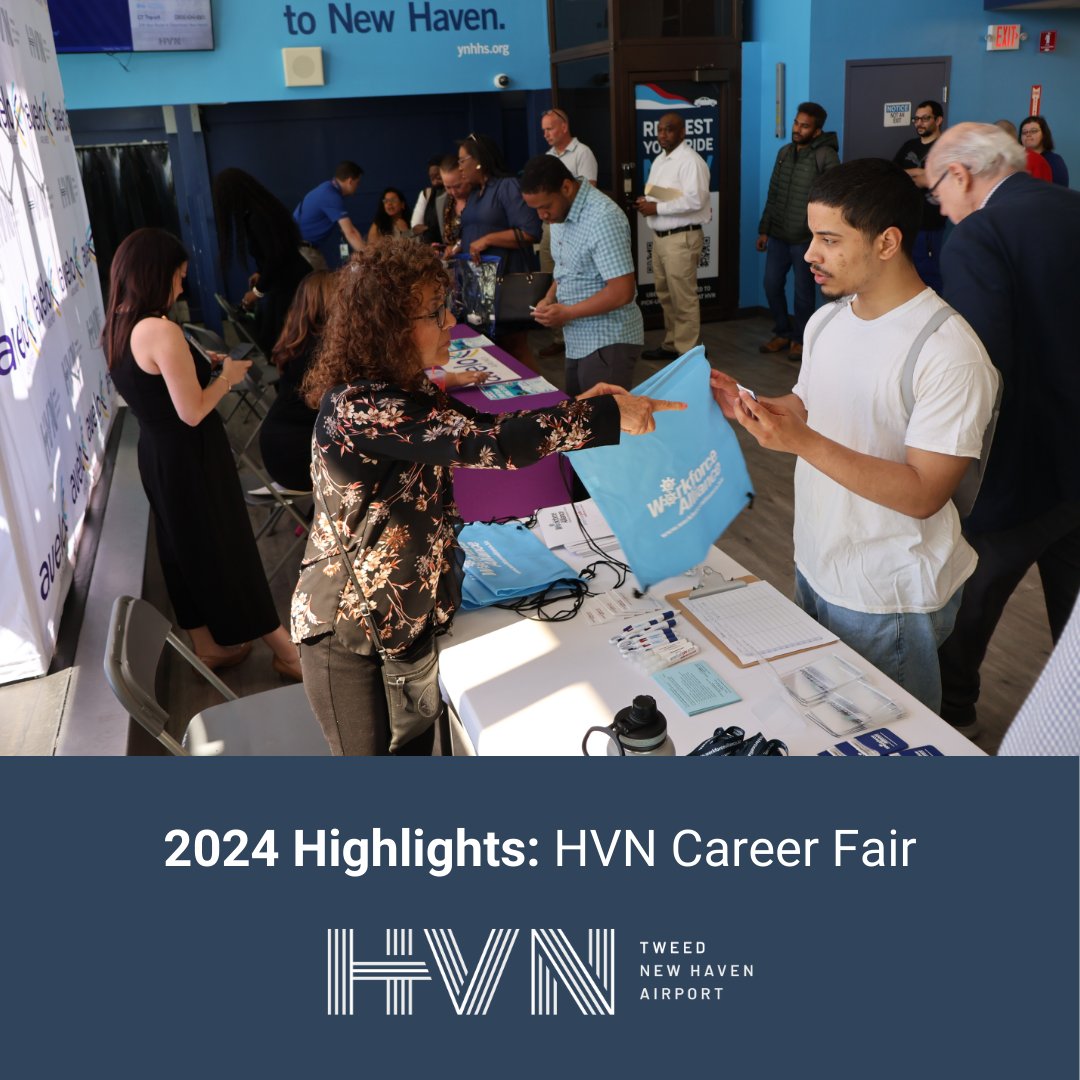 2024 HVN Highlights: HVN hosted a career fair to help local residents bring their career to new heights.

Thank you to our partners at <a href="/AveloAir/">Avelo Airlines</a>, <a href="/TSA/">TSA</a>, <a href="/WorkforceAllCT/">Workforce Alliance</a>, <a href="/newhavenworks/">New Haven Works</a>, <a href="/LAZParking/">LAZ Parking</a>, <a href="/Avis/">Avis Car Rental</a>, and G Cafe.