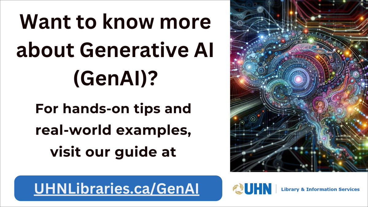 Dive into the world of Generative AI with our new guide on Copilot in Edge, the Gen AI tool approved for #TeamUHN
Learn how you can make the most of Gen AI tools &amp; stay ahead of this rapidly evolving technology!
Visit the guide: UHNLibraries.ca/GenAI
#GenerativeAI #AI #Tech