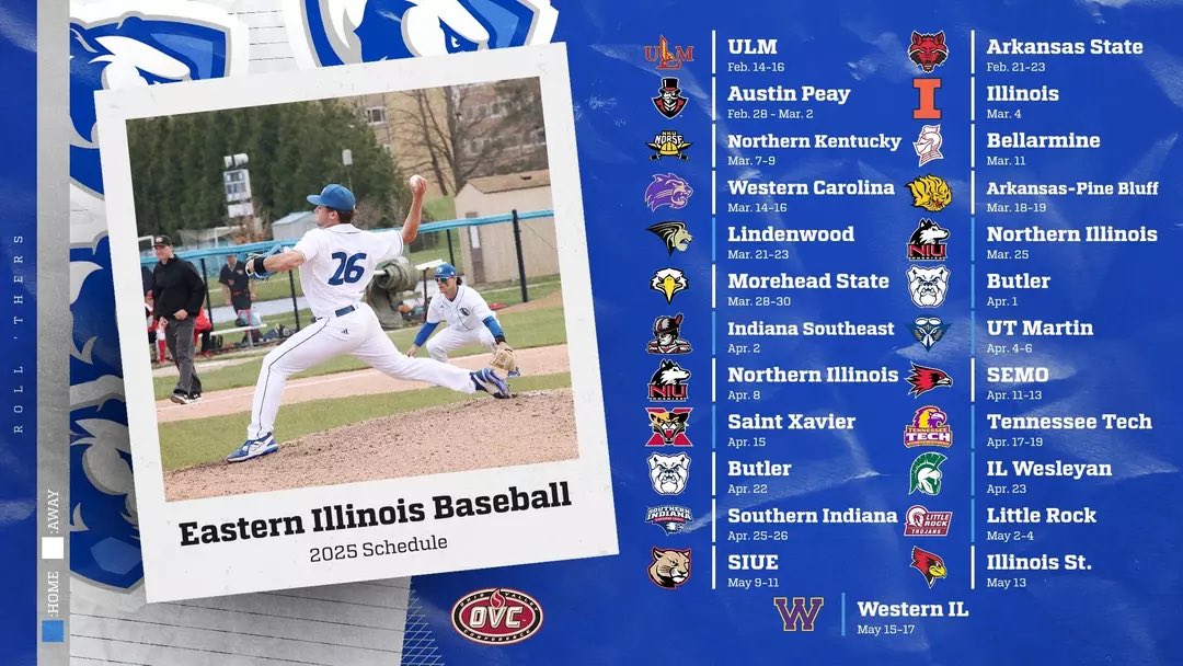 Eastern Illinois Athletics (@eiu_panthers) on Twitter photo The <a href="/EIU_Baseball/">EIU Baseball</a> team has released their schedule for the 2025 season.
The slate features 20 home games and several intriguing non-conference matchups.
Releaseโพ๏ธ๐โฌ๏ธ
eiupanthers.com/news/2024/12/6โฆ The <a href="/EIU_Baseball/">EIU Baseball</a> team has released their schedule for the 2025 season.
The slate features 20 home games and several intriguing non-conference matchups.
Releaseโพ๏ธ๐โฌ๏ธ
eiupanthers.com/news/2024/12/6โฆ