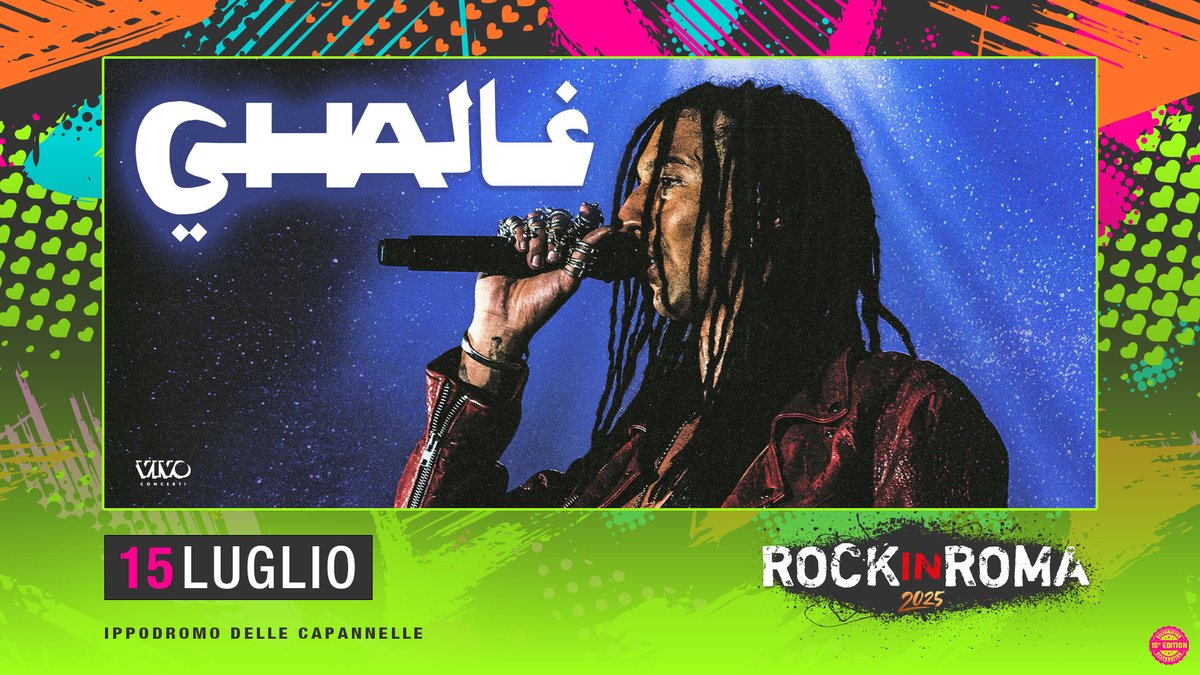 Ghali, artista in grado di stupire a ogni show, porterà con sé anche nel 2025 i messaggi che hanno lasciato il segno nel suo ultimo tour!

15 LUGLIO 2025 | <a href="/GhaliFoh/">Ghali</a> @ Rock in Roma

📍 Ippodromo delle Capannelle

Biglietti disponibili su <a href="/TicketOneIT/">TicketOne</a> dalle h 14 di sabato 7/12