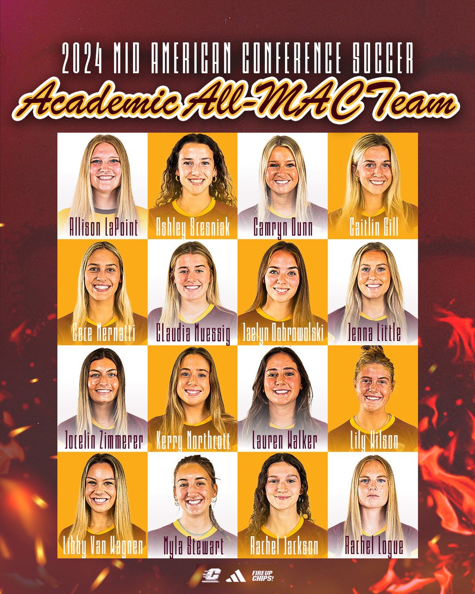 📚🎓 SIXTEEN on the Academic All-Mid-American Conference team? Light work 😉

Full story at CMUChippewas.com 💻

📰: bit.ly/4g16Ksl

#FireUpChips🔥⬆️⚽