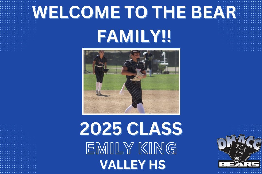‼️WELCOME TO THE FAMILY‼️

Emily King is a Bear! Emily is a pitcher from West Des Moines, IA. We can’t wait to have her on campus!

#GoBears🐻🥎
<a href="/BobLigouri/">Bob Ligouri</a>
