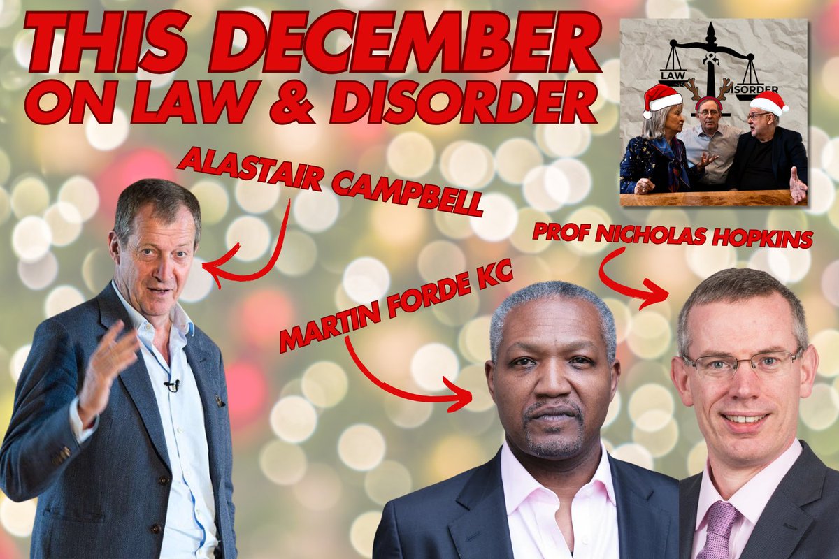 We've got some fabulous guests lined up for you on Law &amp; Disorder before Christmas. Subscribe now to get new episodes every Saturday.
Listen on Apple: podcasts.apple.com/gb/podcast/law…
Listen on Spotify: open.spotify.com/show/2x9gFvm1S…