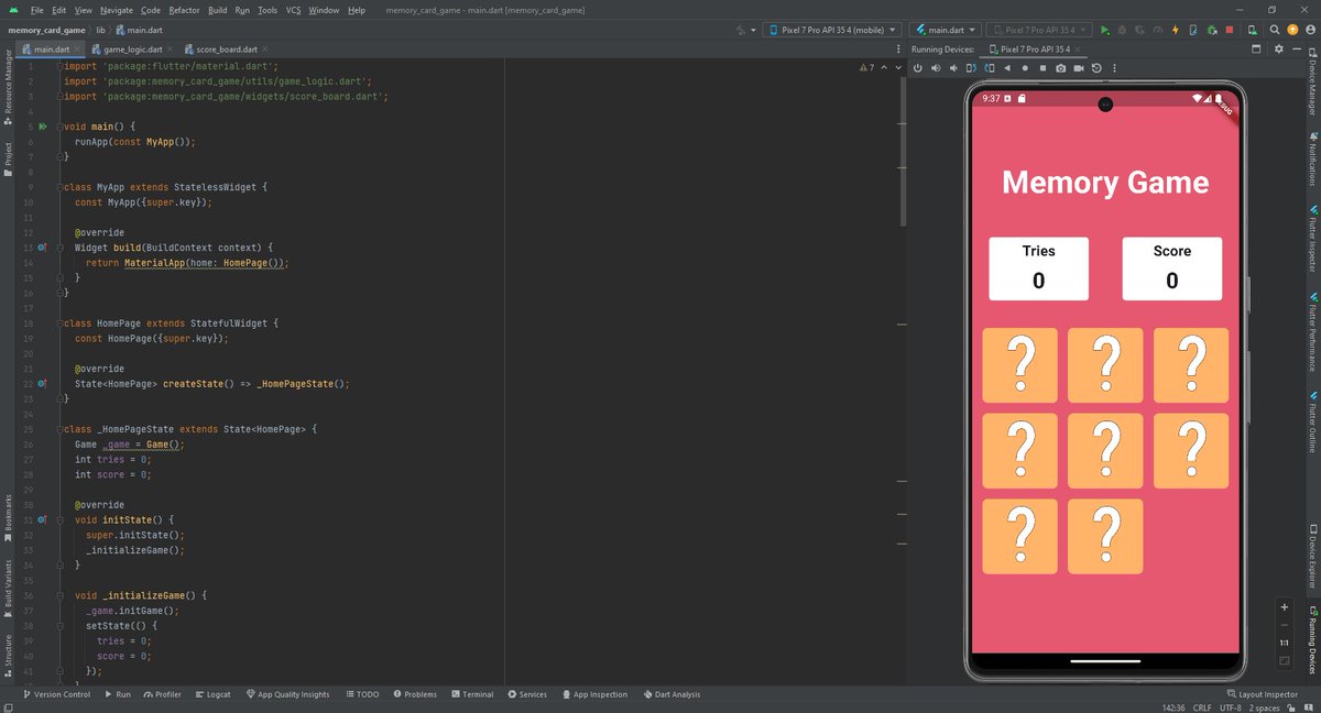 FMadizada90174's tweet photo. ๐ "From learning Flutter to building my first game! Introducing my memory card game ๐โa simple yet fun way to test your memory. This is just the beginning! ๐"
#FlutterDevelopment
@a_daneshyar
#fluttergame
#Coding
#AfghanGirlsCode
@CodeToInspire https://t.co/zlAL03jlyx