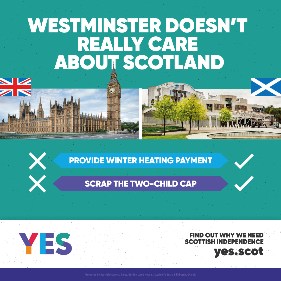 YesScot's tweet image. ⏰ It’s time Scotland started charting our own course with independence, instead of settling for fixing Westminster’s mess.
🏴 With independence, we wouldn’t just be reacting to damaging UK Government policies - we would be making decisions for ourselves.