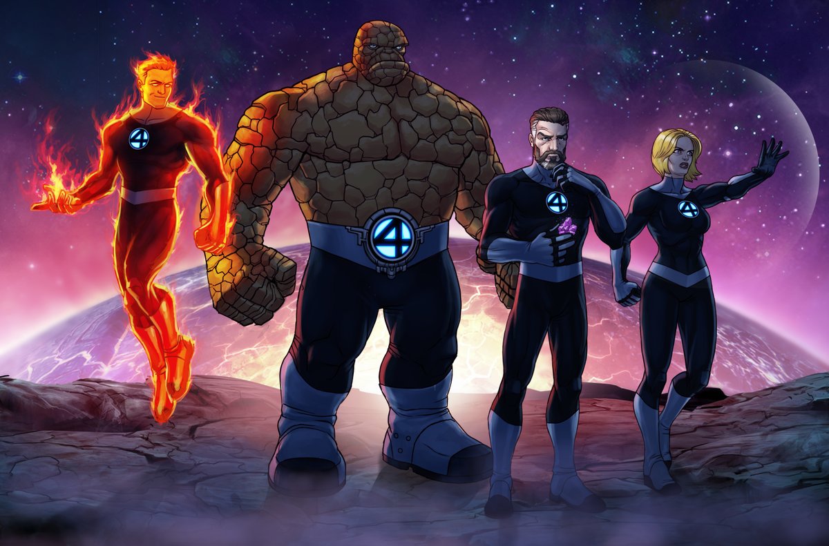Original concept I did for the FF in MCOC. It was our most ambitious story event so far: a year-long reveal of the four characters + plus Silver Surfer + villains, culminating in the Galactus reveal. #mcoc10