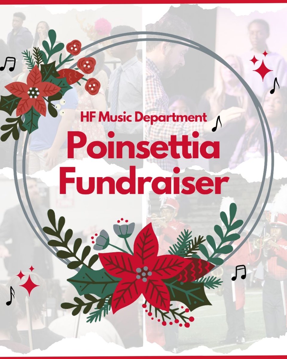 Celebrate the Season While Supporting HF's Music Department! When you buy these poinsettias, you not only support our musicians, but after the choir concert on 12/15, you can take yours home!

Purchase your poinsettia today: bit.ly/HFPoinsettias24 #WeAreHF