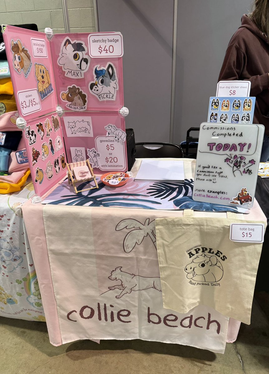 Collie_Beach's tweet photo. All set up for #furfest Artist Marketplace! Please stop by and say hello 😊 https://t.co/Phul6Q3mUI