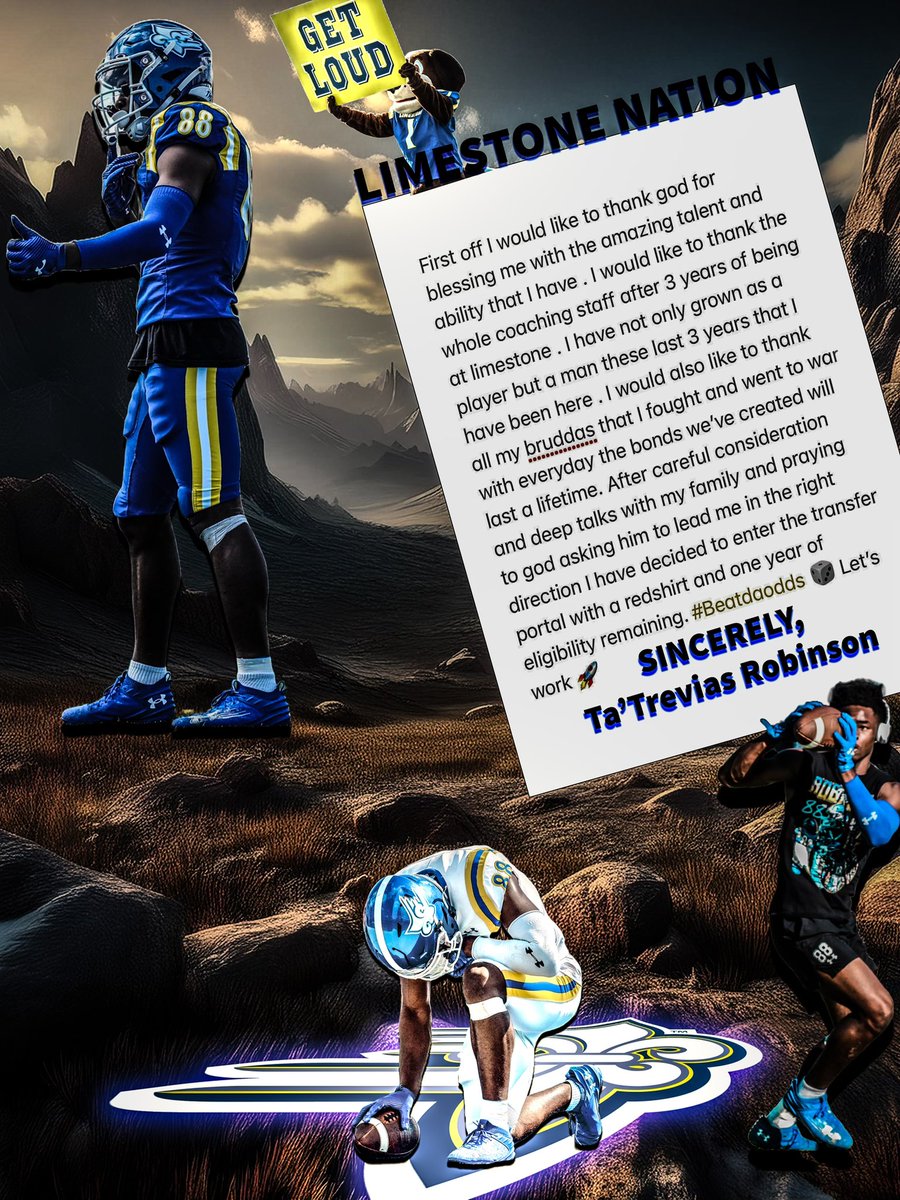 I have officially entered the transfer portal with a redshirt and 1 year of eligibility ! #godsplan🙏🏾