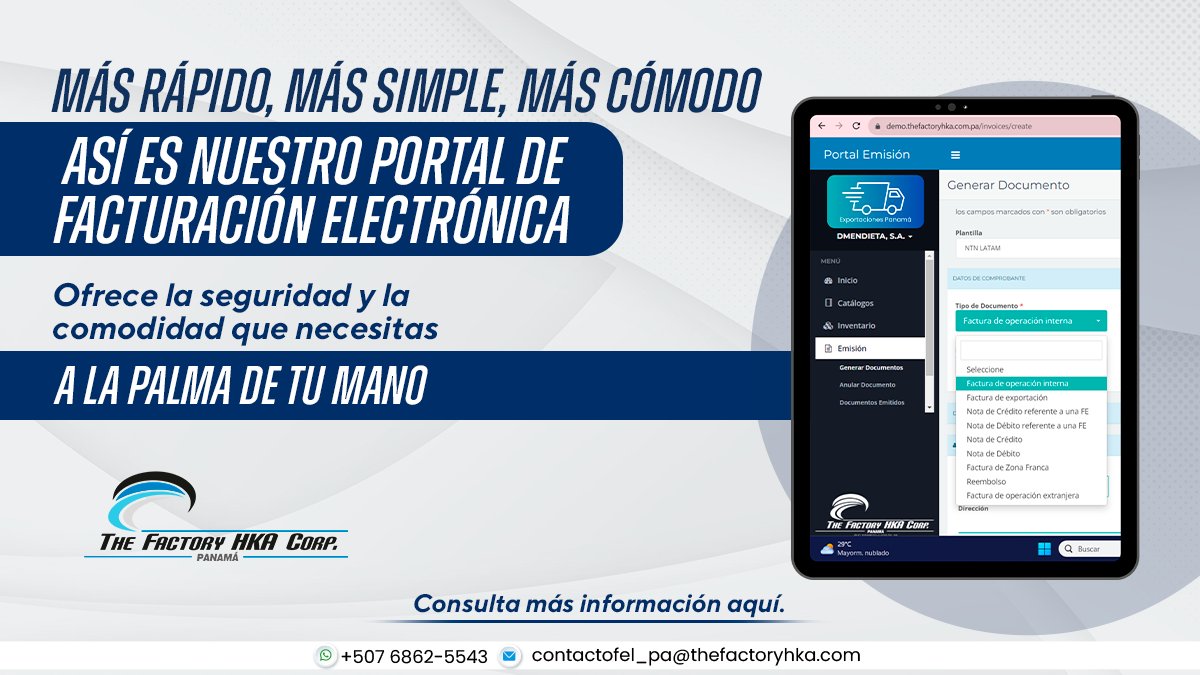 the_factorypac's tweet photo. Con nuestro sistema de Facturación Electrónica, tu experiencia es más rápida, sencilla y cómoda.

Imagina tener la seguridad y el control justo en la palma de tu mano. No es solo tecnología, ¡es una verdadera revolución que te empodera para llevar tu negocio al siguiente nivel! https://t.co/oAEN6CCLqN