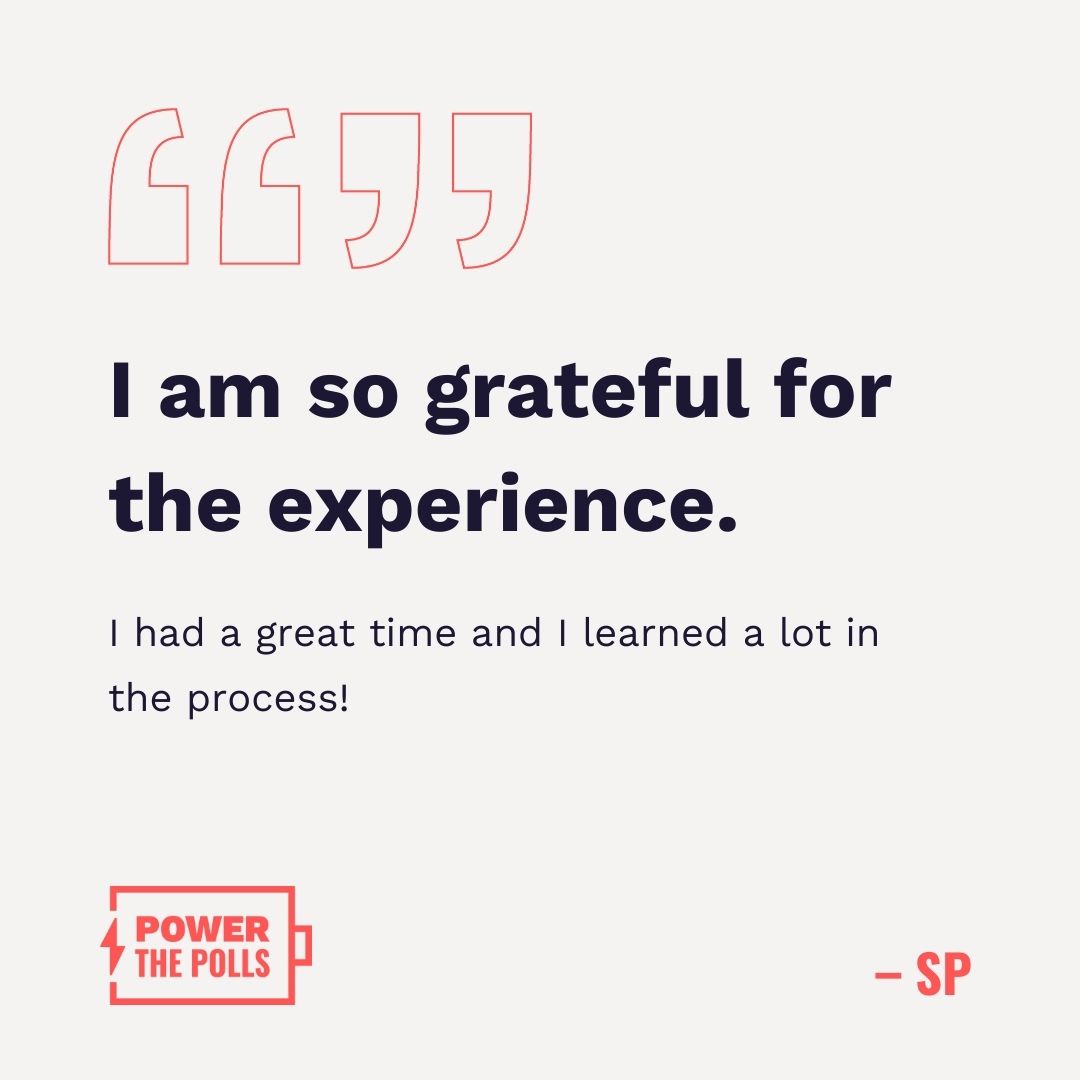 PowerThePolls's tweet photo. Last week, we sent out a note of gratitude to the Power the Polls community – and we were so thrilled when poll workers responded with gratitude back! Check out what some poll workers shared >>> https://t.co/GGK8xrtSbF