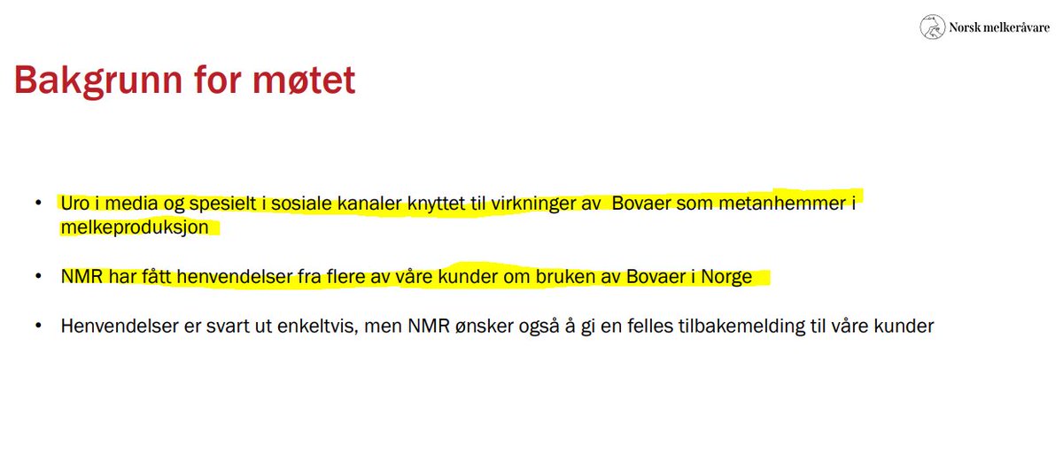 norgonaut's tweet photo. Norsk Melkråvare (en del av TINE SA) hadde i dag et "kundemøte" kalt inn grunnet "Uro i media og spesielt i sosiale kanaler knyttet til virkninger av Bovaer som metanhemmer i melkeproduksjon".

Jeg tror "krisemøte" er dekkende for dette møtet.

De har fått med seg folkeopprøret mot deres valg og fremgangsmåter, er dette møtet samlet sammen for å si de lytter til forbrukerne og vil endre kurs?

Nei, de tar på ingen måte kundenes uro til seg, men gjentar den same retorikken vi har hørt så mye de siste dagene

- Bovaer er tillatt å bruke
- Bovaer er trygt å bruke
- Bovaer har god effekt på metanutslipp og er et av de viktigste tiltakene få å nå måla om redusert klimautslipp fra melk
- Lytt til "ekspertene" og de "ofisielle kanalene" (TINE, Metanhub, Norsk melkråvare (TINE) osv.)

Konklusjonen var også forutsigbar og arrogant: Bruken av Bovaer skal økes, og melka fra disse kyrne skal blandes med annen melk, slik at forbruker ikke vil ha mulighet til å velge.

h/t @TheRealMstFjell for å gjøre meg oppmerksom på dette!

#BoikottTINE

Kilde: https://t.co/oFx9tTPGcd