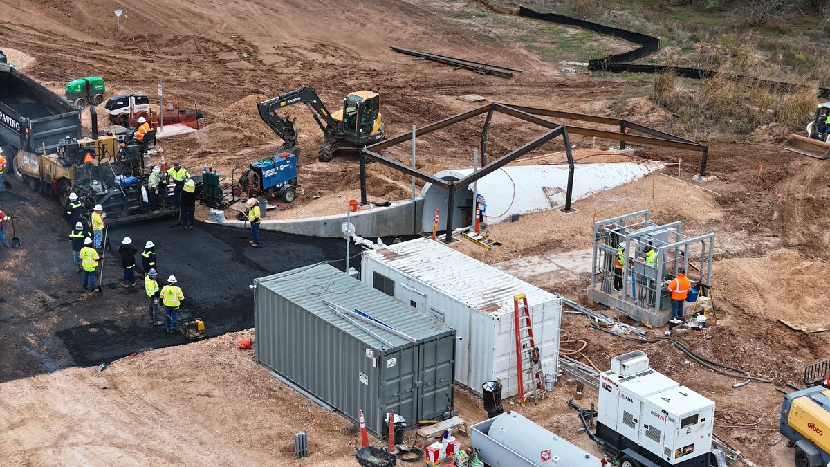 JoeTegtmeyer's tweet photo. Speaking of Easter eggs &amp; fun, how about the @Cybertruck shaped exit structure for the Giga Texas tunnel taking shape! Birthing tunnel going to be really cool &amp; distinctive when completed! https://t.co/5ECjlKnY1U
